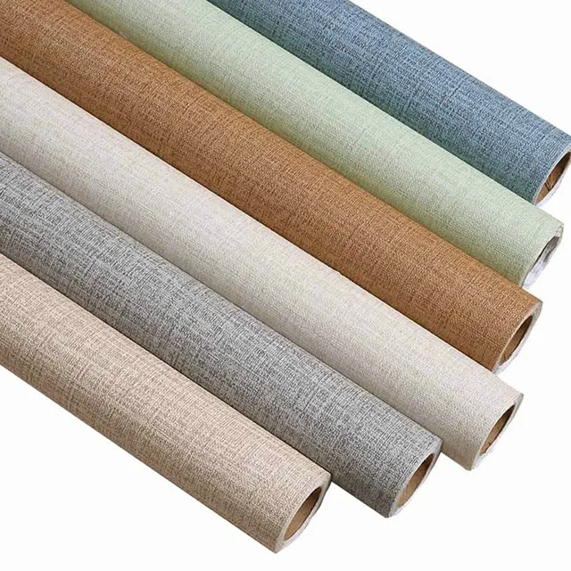 Solid Vinyl Self adhesive Wallpaper DIY Waterproof Contact Paper Wall