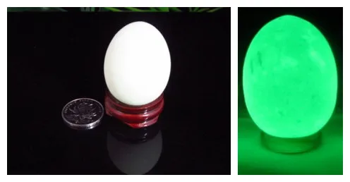 45Mm -48Mm Bagliore Verde Calcite Bagliore In Uovo Di Cristallo Luminoso La Sfera Di Pietra Scura Guarigione Delle Uova