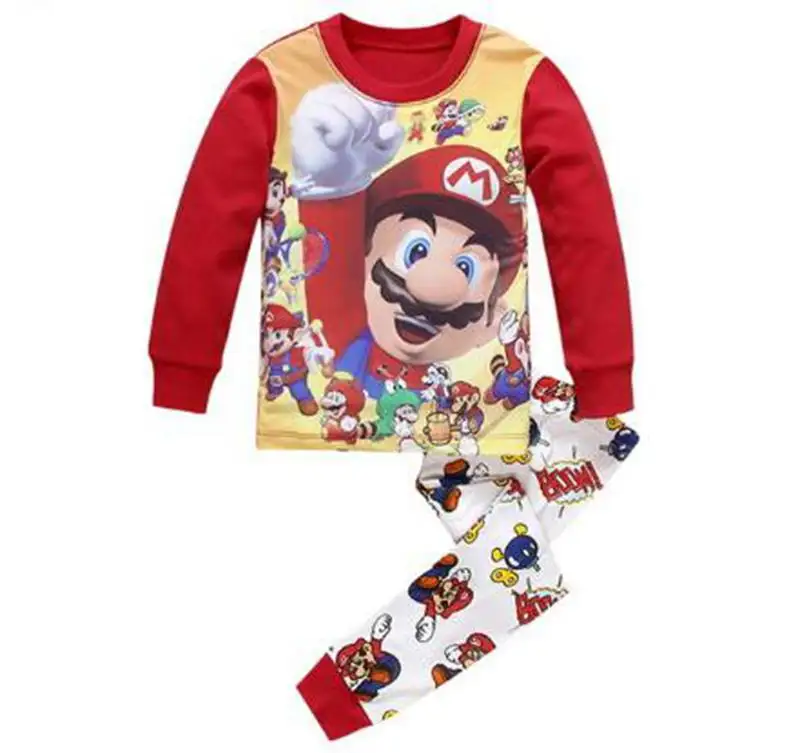 Дизайн, модный костюм с героями мультфильмов хлопковые пижамы, детские топы с длинными рукавами, штаны пижамы для мальчиков, Детские пижамные комплекты одежда для малышей - Цвет: Бежевый