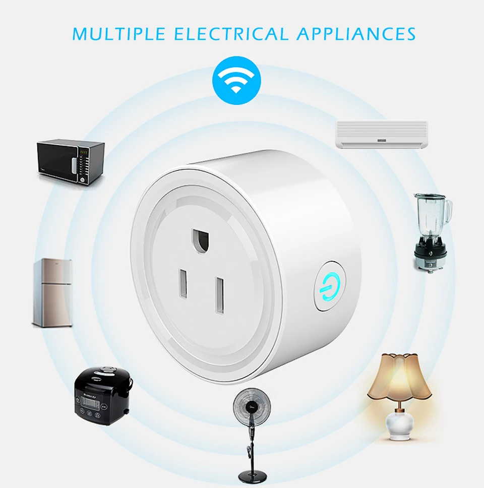 US Smart Plug WiFi Power Switch Working with Alexa and Google Wireless Outlet Voice Intelligent Control Electric Mini Socket (9)