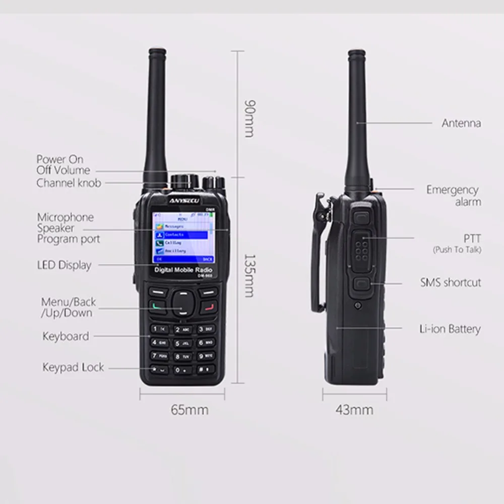 Кабель! Двойной режим TDMA цифровой/аналоговый DMR радио Anysecu DM-960 UHF 3000 мАч совместим с MOTOTRBO лучше, чем TYT MD380/MD390