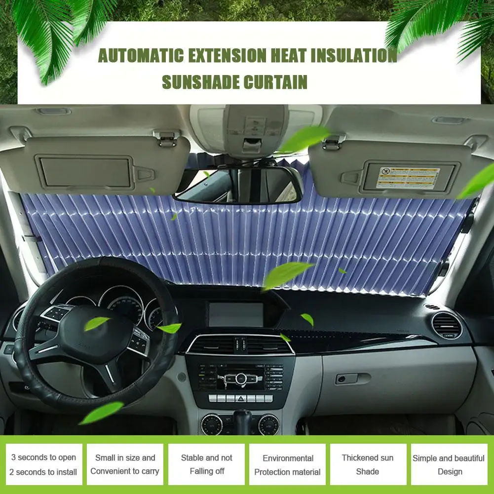 Обновленный автомобильный козырек от солнца на лобовое стекло, автоматическое удлинение, солнцезащитный козырек для окна автомобиля