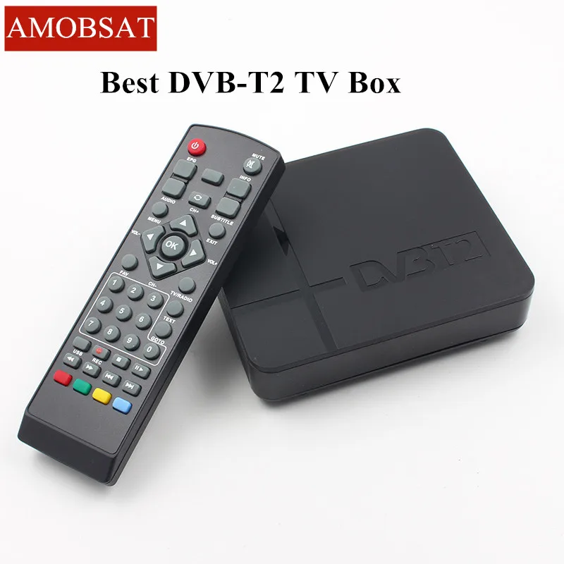 

AMOBSAT TV Tuner DVB T2 K2 HD Digital TV Box FTA Terrestrial Receiver Receptor Converter + VHF UHF Antenna 1080P Set Top BOX