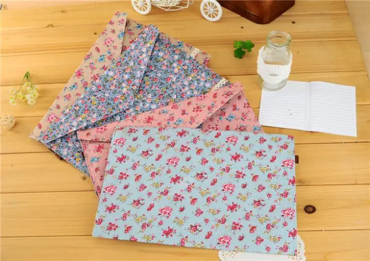 New Design Folder High Quality Cloth Floral Decoration File Folder