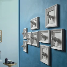 Классическая уникальная 3D настенная статуя животного креативная художественная рамка статуя комбинация трехмерное Африканское украшение животного