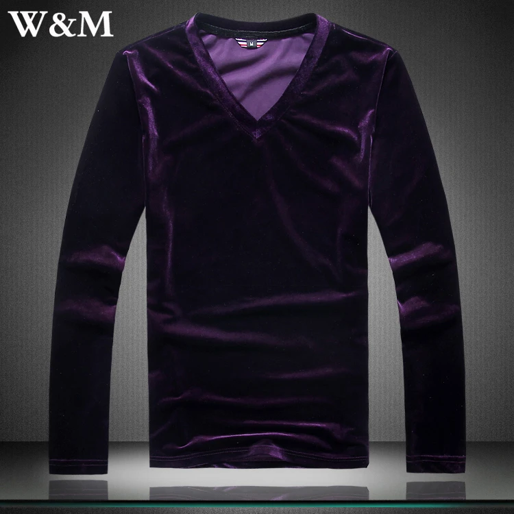 Men S Velvet T Shirt Brand New 2015 Men Designer T Shirts V Neck Long Sleeve T Shirt Men Blue Wine Red Purple Plus Size 4xl Man City Football Shirt Shirt Linenshirts For Large Dogs