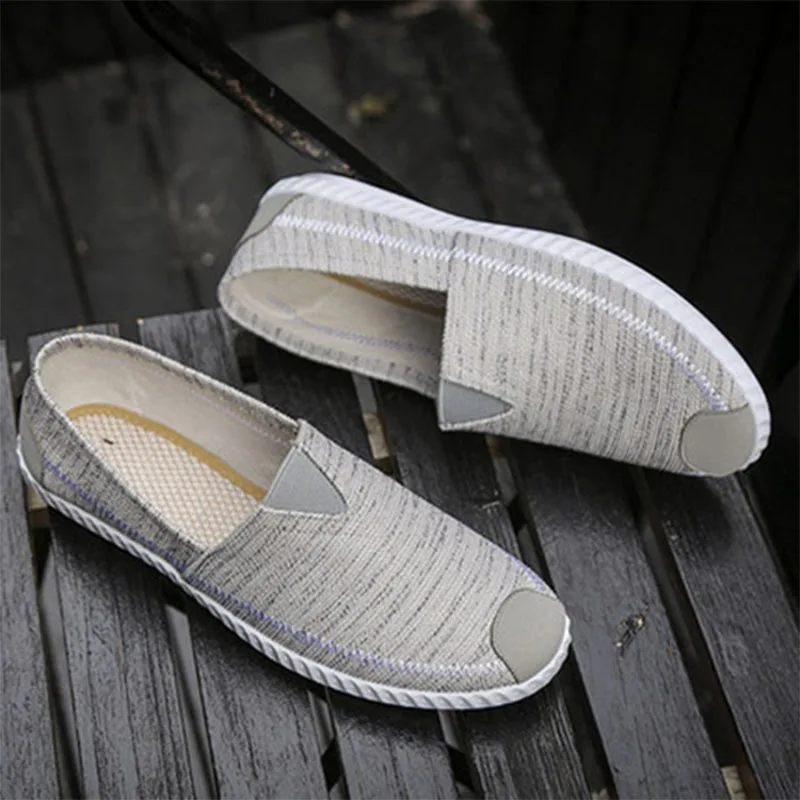 

2019 Men Canvas Shoes Male Summer Loafers Mens sneakers Slip On Casual Flat Shoes Moccasins Hombre Driving Chaussure Homme