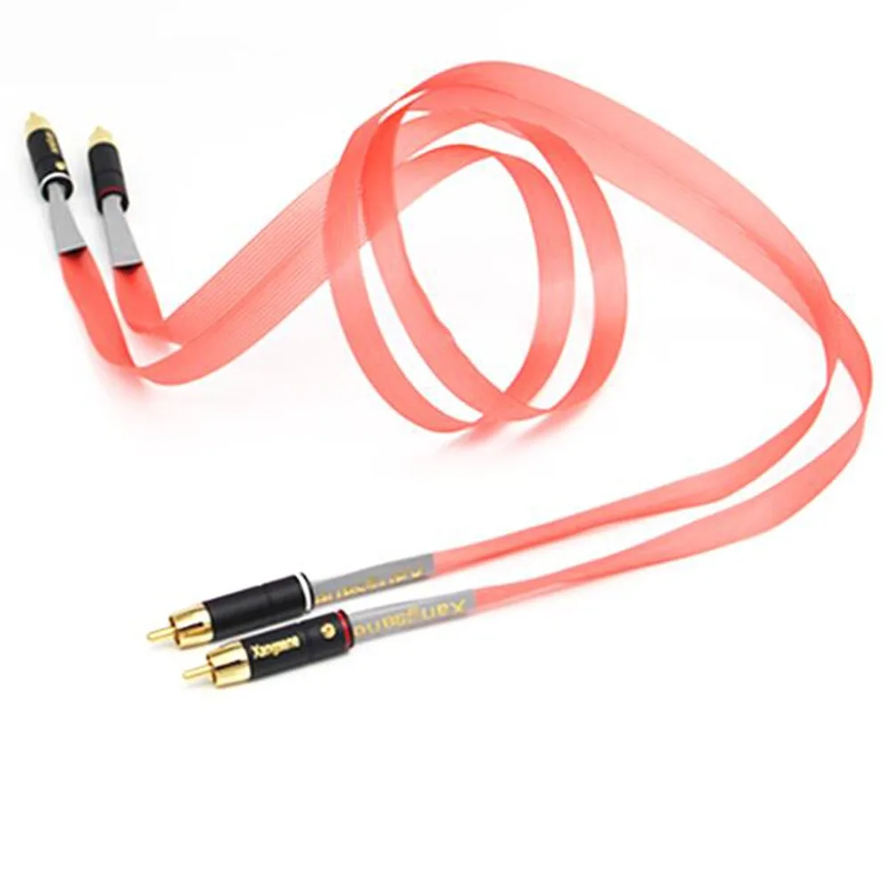 Высокая чистота посеребренный HIFI кабель rca с позолоченным штекером для усилителя