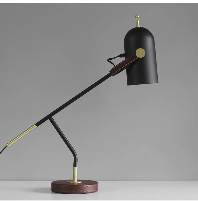 Moderno de Couro Conduziu a Lâmpada Luz da Mesa Nordic Ferro Forjado Candeeiro Mesa Personalidade Criativa Quarto Cabeceira Olho 14 Nordic moderno de couro ferro forjado candeeiro