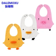 DALEMOXU/милый детский нагрудник с рисунком утки из мультфильма; Одежда для младенцев; хлопковая водонепроницаемая одежда для кормления и еды; нагрудники; фартук; детские вещи