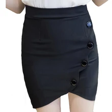 Высокая талия юбка-карандаш 5XL плюс Размер облегающая модная женская мини-юбка красная черная сексуальная рыбий пуговица тонкая юбка-карандаш