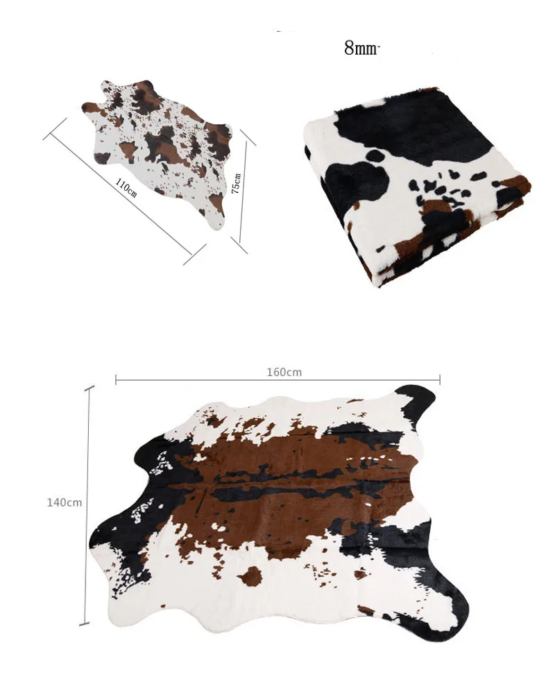 Имитация животного коврик в виде шкуры 140*160 см Нескользящие коровья Зебра полосатые коврики и ковры для дома гостиной спальни напольный коврик