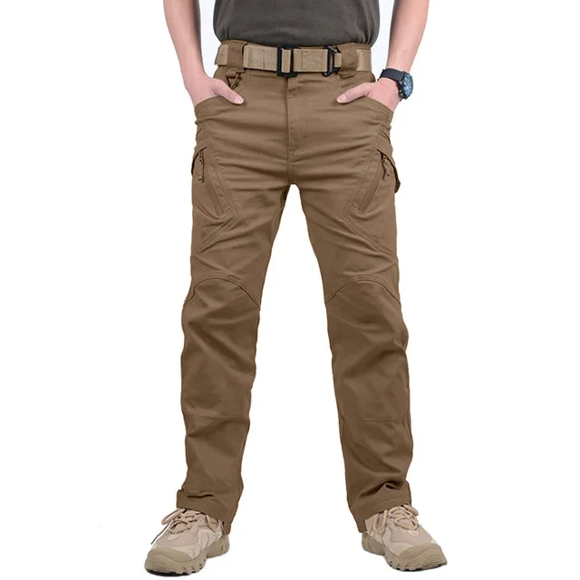 AFS JEEP бренд IX9 Для мужчин Город тактические брюки с широкими карманами военные брюки карго армии с несколькими карманами, повседневные штаны Pantalon Hombre - Цвет: Цвет: желтый