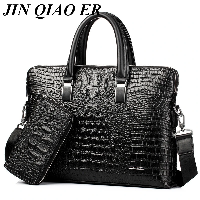 

2019 New Fashion 2Pcs Sets Genuine Leather Men Bag Famous Brand Shoulder Bag Messenger Bags Causal Handbag Laptop Briefcase Male