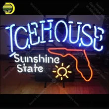 Icehouse-letrero de neón de estado Sunshin, tubo de cristal, decoración, tienda, ventana, artesanías, Publicidad, anuncio luminoso, envío directo