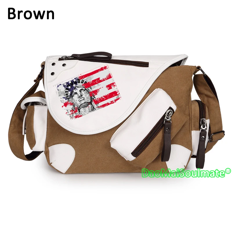 Brown 6 Национальный флаг граффити сумка на плечо, для студентов девочек аниме мессенджер подростков рюкзак школьный для ноутбука сумки для школы мальчиков через плечо - Цвет: Brown 6