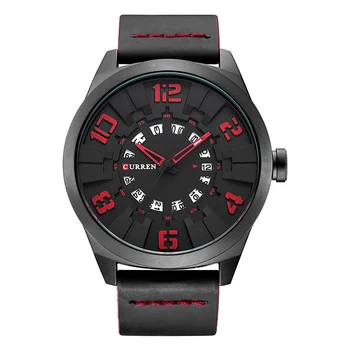 

Fashion Unique Big Digital Watches For Man Casual Men's Quartz Wristwatches Luxury Brand CURREN Leather Strap With Date