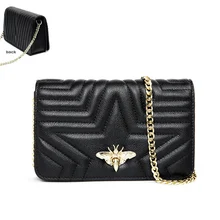 Women Genuine Leather Small Bag Lady Fashion Vintage Chain Shoulder Bag Female Honeybee Design Crossbody Bags Girls Flap Handbag Women Genuine Leather Small Bag Lady Fashion Vintage Chain Shoulder Bag Female Honeybee Design Crossbody Bags Girls Flap Handbag