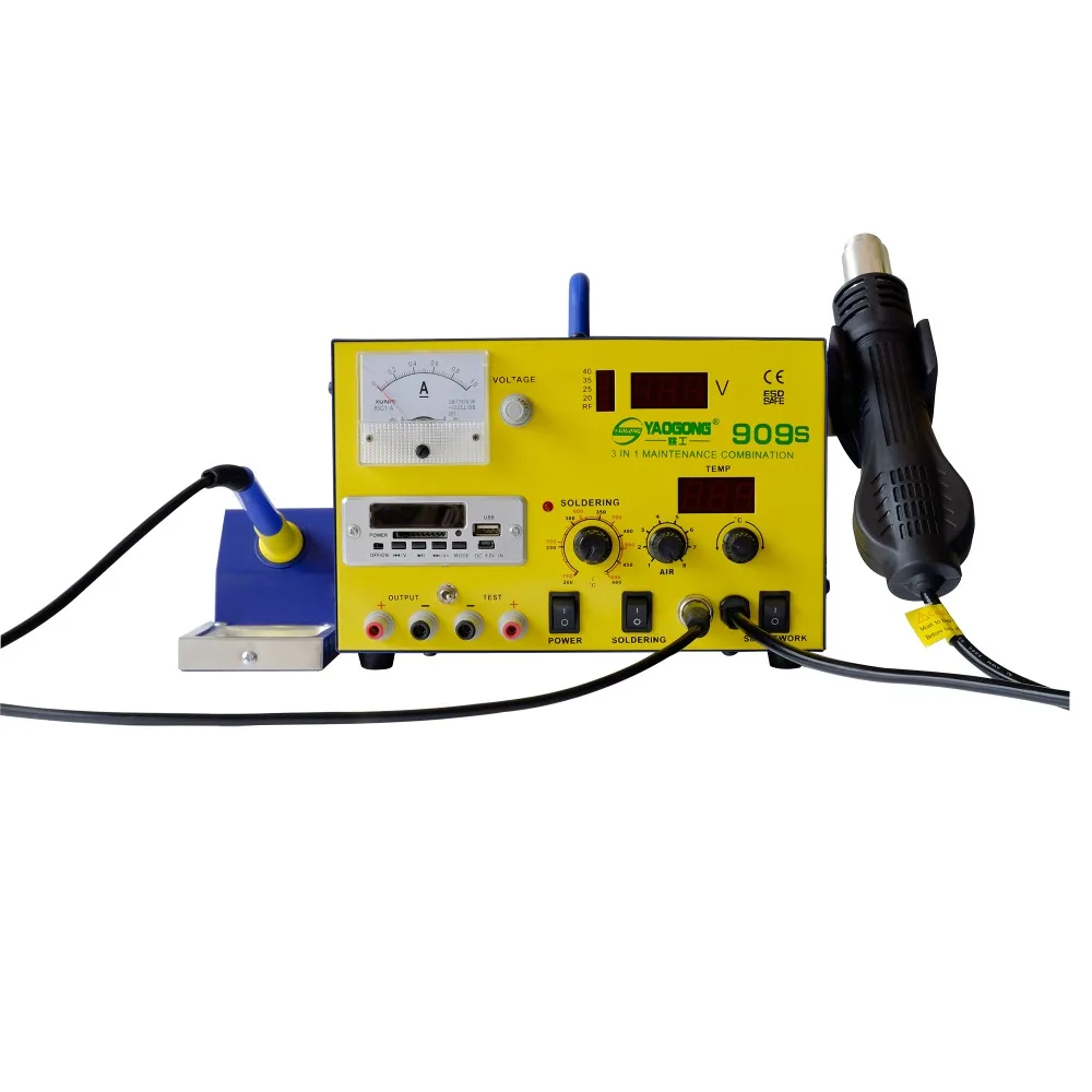 YAOGONG Big Deal 909S Autocut hot air 3 in 1 DC power supply soldering rework station YAOGONG Big Deal 909S Autocut hot air 3 in 1 DC power supply soldering rework station