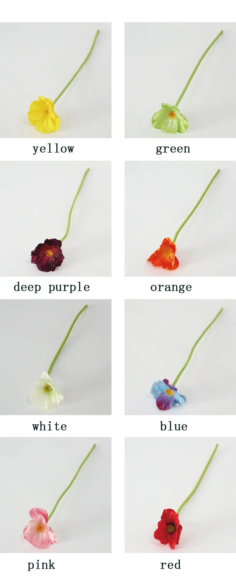 Flone High Quality Mini Artificial Poppies Branch Simulation Flowers Poppies Fake Flower For Wedding Home Office Party Decor Art (15)