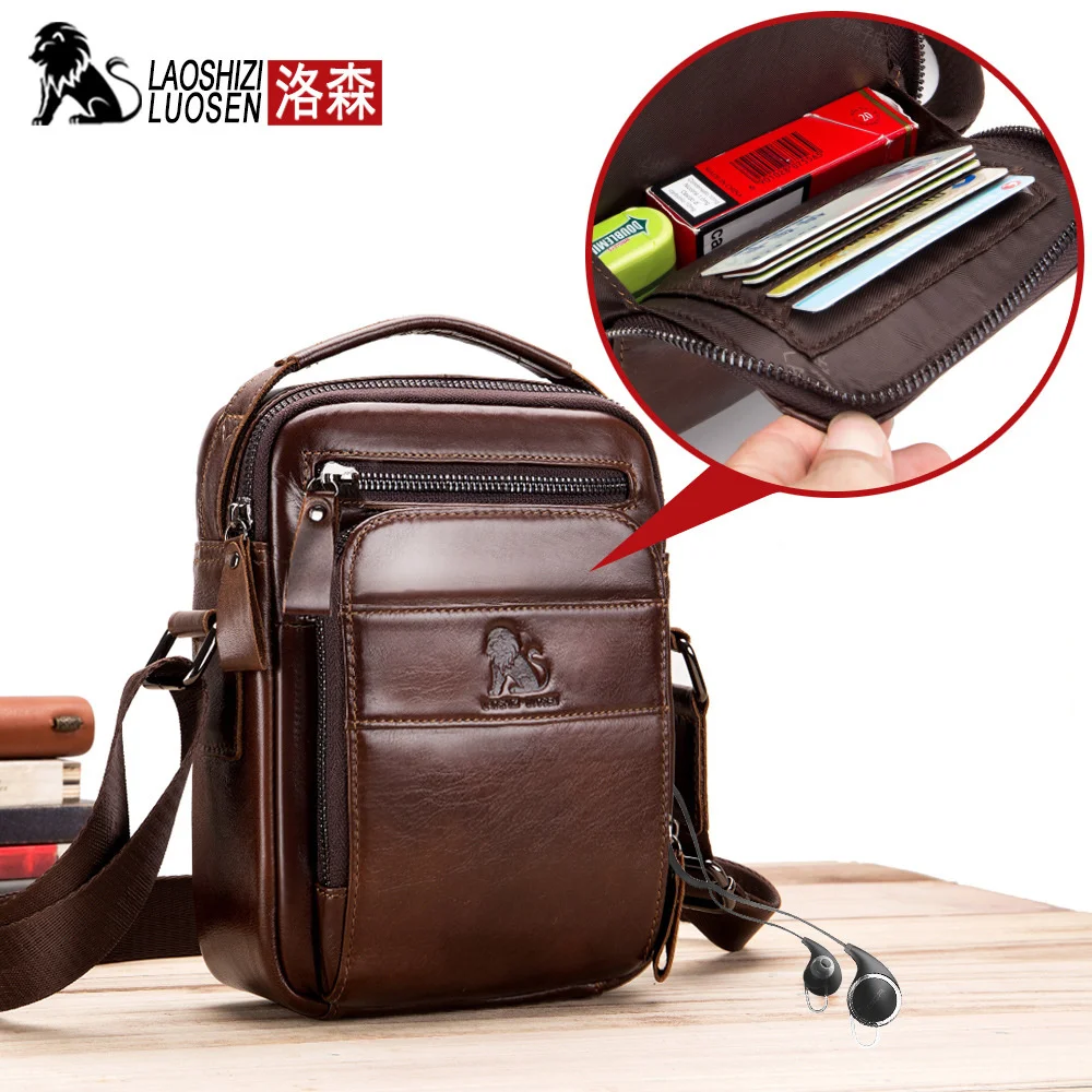 

Men's Messenger Bag Crossbody Shoulder Flap Bags Genuine Leather Fashion Casual Small Handbags Male Bolsos Business Travel Gift