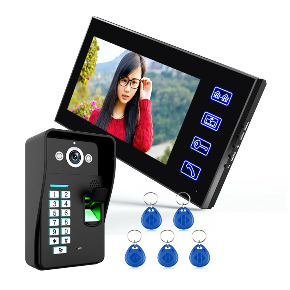 

Fimei SY816A-MJF11 7 Inch LCD Video Door Phone Intercom System Doorbell Videophone IR Camera HD With Lock Door Bell Waterproof