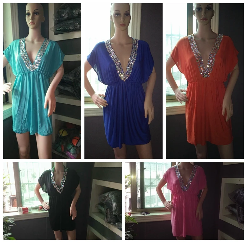 

2016 Venus Vacation hot selling handmade rhinestones sexy women summer beachwear cover ups