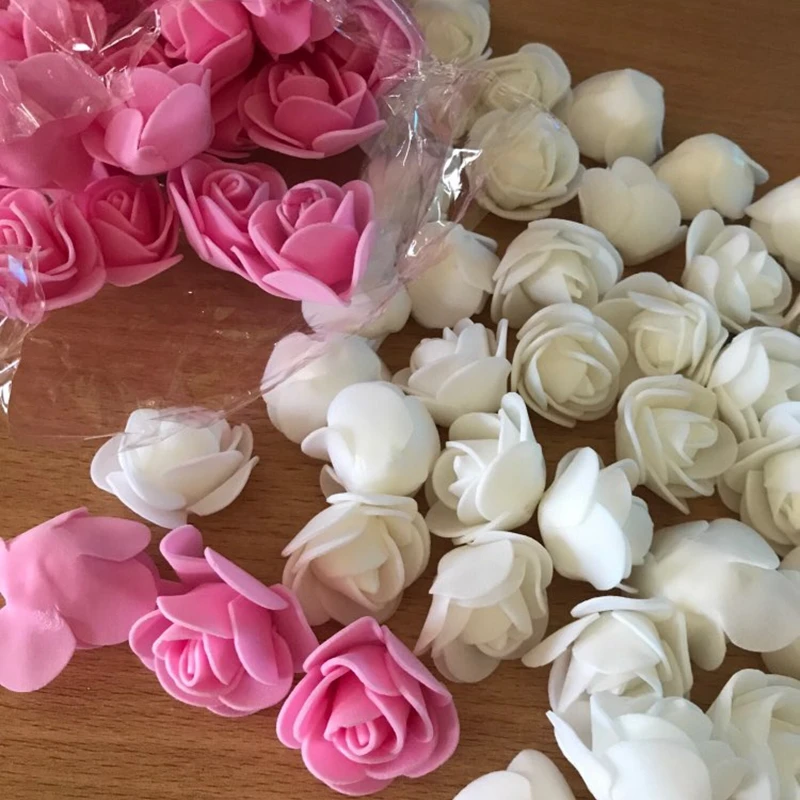 100heads Mini PE Foam Roses artificial Flowers for Wedding Home Handmade Flower Wreath Decorations Teddy bear of Rose flower