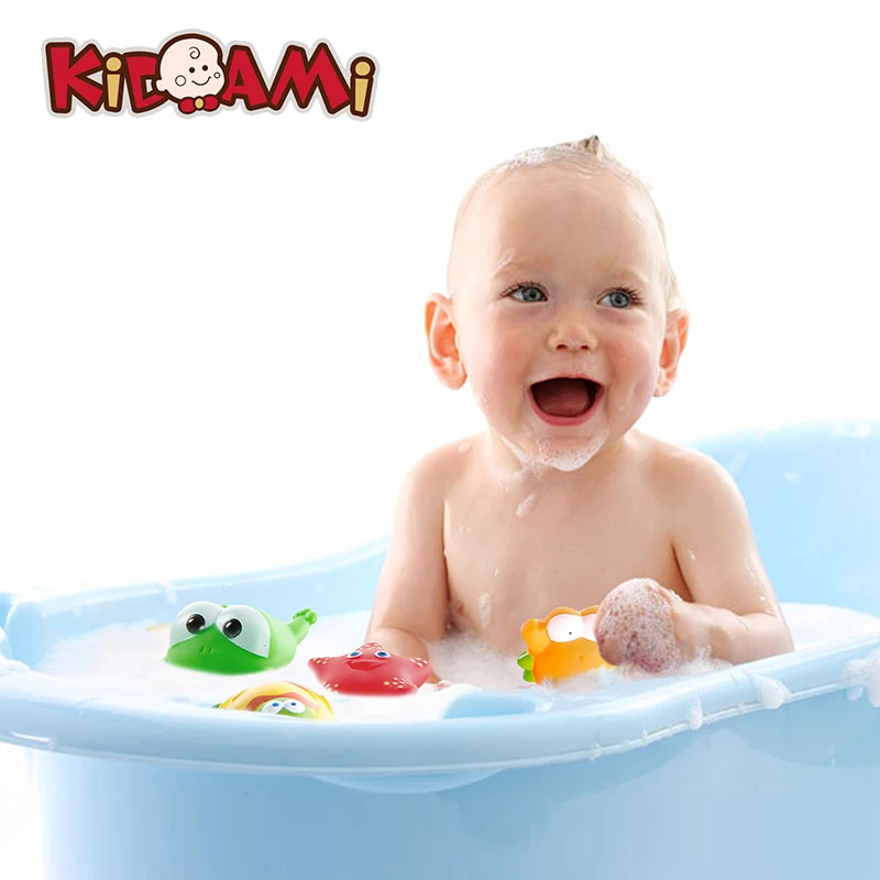 KIDAMI Baby Bath Toys Water Spraying Tool different animals safe and