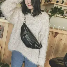 Сумки для женщин Поясная Сумка Черный твердый ремень из звеньев на молнии многослойная модная сумка в стиле панк Sac Taille Ceinture Femmes