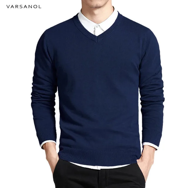 Varsanol Cotton Sweater Men Long Sleeve Pullovers Outwear