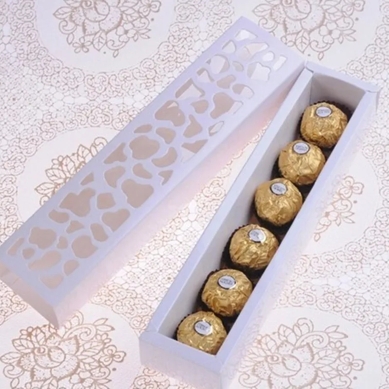 25.5*5.5*3.7 см красочные выдалбливают Макарон Box Muffin Cookie десерт шоколадный торт упаковочной коробки для свадьбы пользу упаковки подарка - Цвет: White