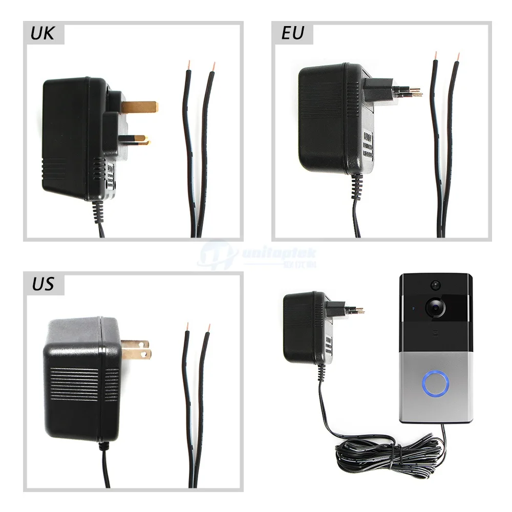 18 в 500Ma дверной звонок AC 110 V-240 V Питание адаптер трансформатор для WI-FI беспроводной видеодомофон 5 м кабель EU/US/UK Разъем