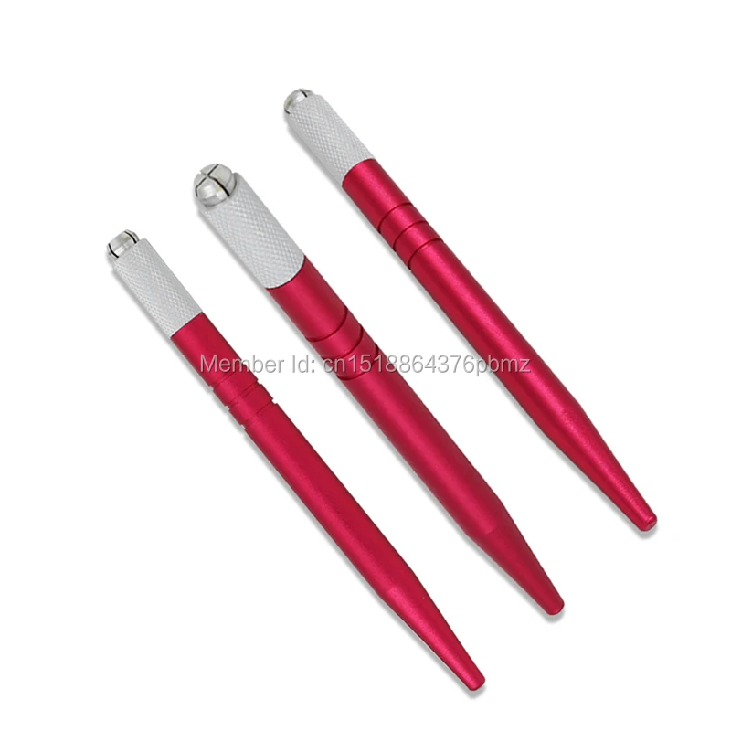 

2017 Red/color 5pcs 3D Microblading Pen For Permanent Makeup Eyebrow Tattoo Manual Blade Holder free gift 2pcs needles
