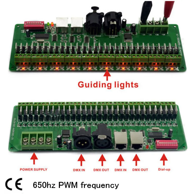 Jiguoor 30 канала DMX 512 RGB Светодиодные полосы контроллер dmx-декодер диммер драйвер dc9v-24v для Светодиодное освещение