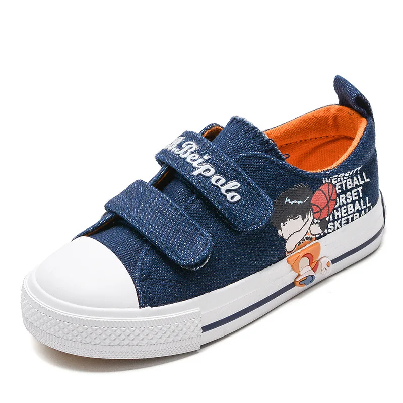 Парусиновая спортивная детская обувь воздухопроницаемые кроссовки для мальчиков Брендовая детская обувь для девочек джинсы джинсовая повседневная детская парусиновая обувь на плоской подошве