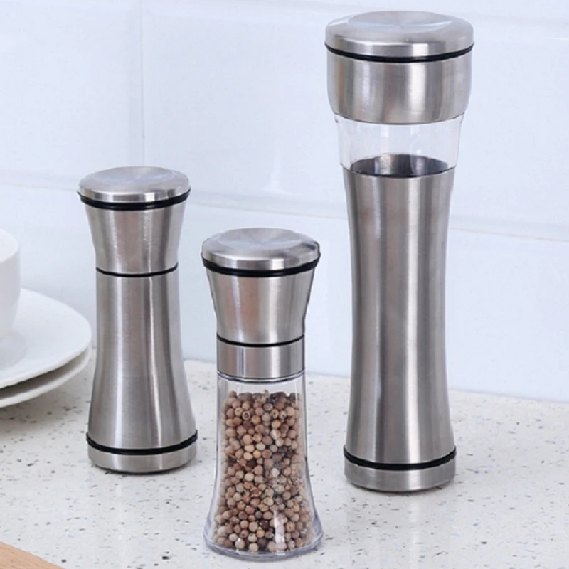 Stainless Steel Muller Manual Pepper Salt Spice Mill Grinder Kitchen