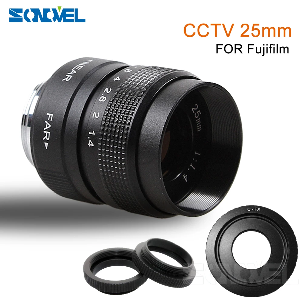 Объектив для ТВ и фильмов 25 мм CC F1.4 с фиксированным фокусом + C креплением Fuji Fujifilm