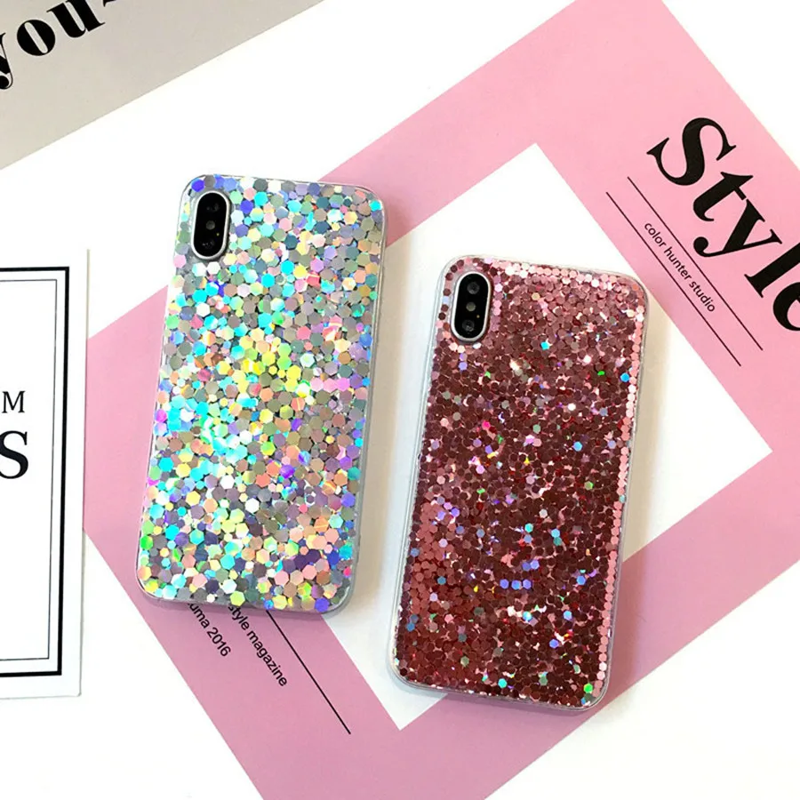 

LANCASE For iPhone X Case Cover Bling Glitter Silicone Case For iPhone X 10 Cover 8 8 plus 7 7 plus 6 6s plus Case Cute Candy
