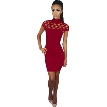 

Sexy Skinny Mesh Bodycon Summer Dresses Women Elegant Vestido Hollow Out Club Bandage Sheath Dresses z1