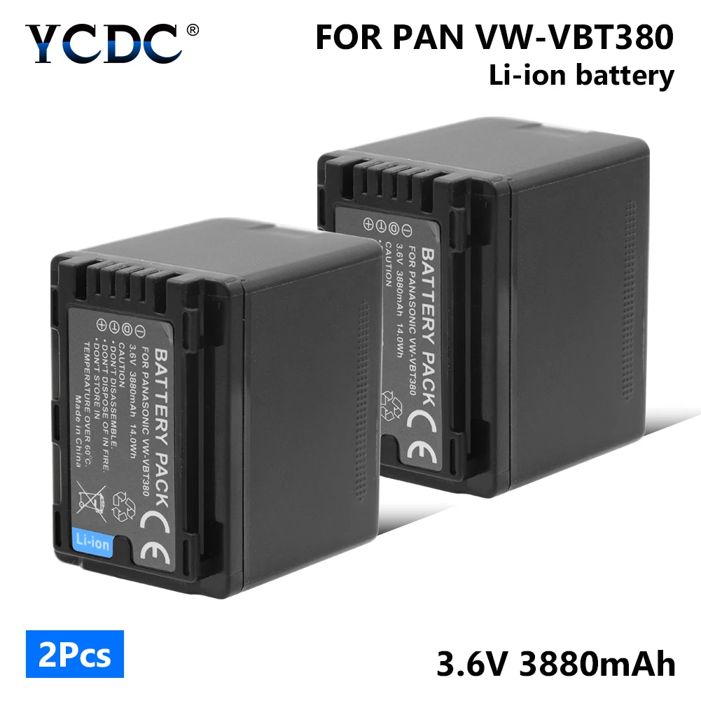 1/2 шт. VW-VBT380 VW VBT380 3,6 V 3880 мА/ч, литий Батарея для цифрового фотоаппарата Panasonic HC-VXF999 HC-VXF990 HC-VX870 HC-VX980 HC-VX989 Камера