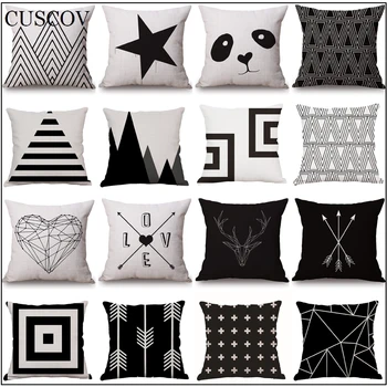 

Foreign trade best-selling fashion elegant geometric pattern polyester printing square sofa cushion cover office home hug pillow