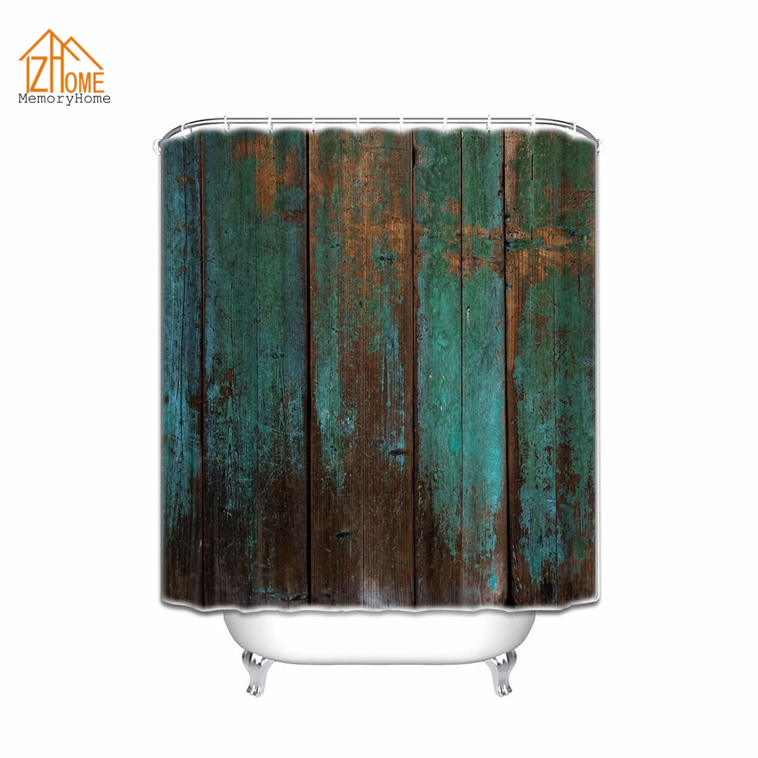 Memory Home 2017 Unique Design Polyester Rustic Shower Curtains Green