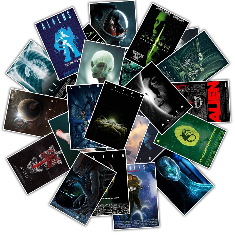 25pcs Movie Alien Stickers for Skateboard Phone Motorcycle Luggage Fashion Funny Sticker Bomb JDM DIY Decals
