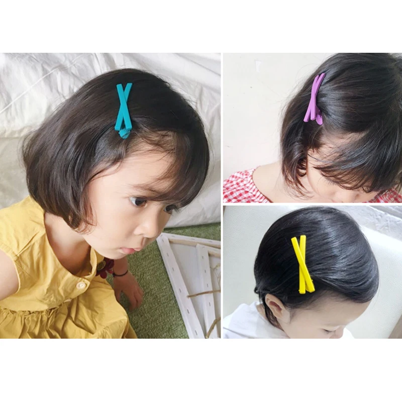 Корейский стиль 1 шт. 10 карамельный цвет заколки для волос крест сбоку клип маленьких девочек сердце матовый шпилька для укладки женских