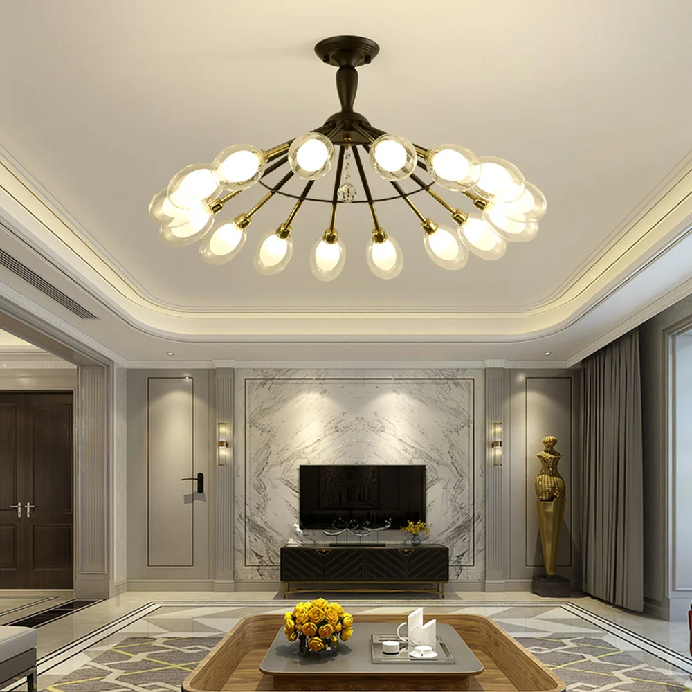 

North-Europe Creative Ceiling Lamp Personality Simple Modern Living Room Lamp Atmosphere LED Dining Room Bedroom Lamp LM524945py