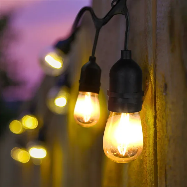 33ft 10m 10 e27 s14 led bulbs waterproof string light ul listd