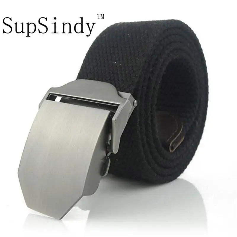 

SupSindy Men&women Canvas belt Solid Alloy buckle luxury jeans belts for men vintage tactical belt military nylon strap male