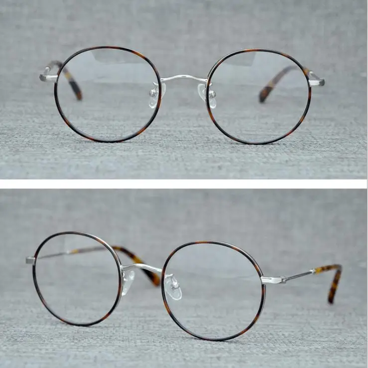 geeky metal frame clear glasses
