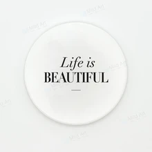 Nordic Стиль Черный и белый цитаты о жизни Книги по искусству принты типографии Керамика бар подставки творческие подарки Кухня аксессуары колодки коврики